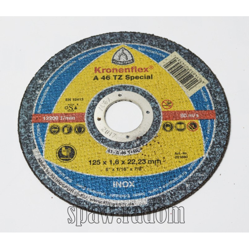 Tarcze do cięcia inox A46TZ Special 125x1,6x22,2 KLINGSPOR (K0022)