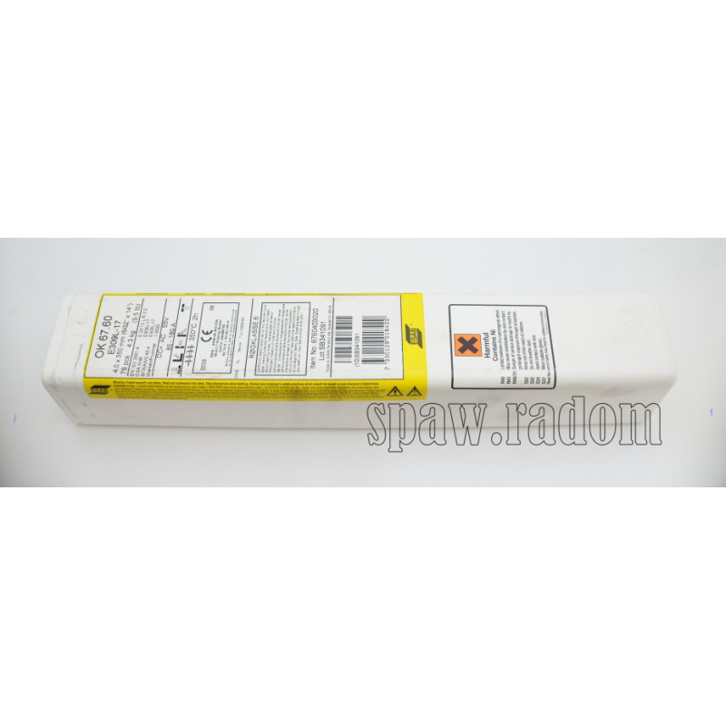 Elektroda OK 67.60 (309L) fi 4,0 x 300mm/76szt/4,3kg ESAB (ESAB1279) (cena za 1szt.)