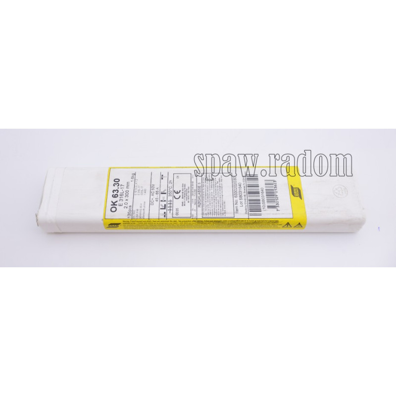 Elektroda OK 63.30 (316L) fi 2,0 x 300mm/135szt/1,6kg ESAB (ESAB1280) (cena za 1szt.)