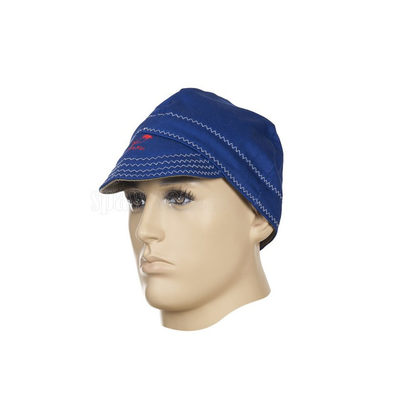 Czapka niebieska trudnopalna bawełna 61cm (W0202)