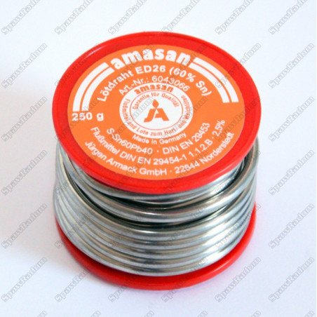 Cyna z topnikiem do lutowania ED26 (drut) fi 2,5/ 250g (AM0008)