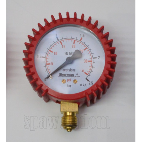 Manometr acetylen roboczy 2,5bar gwint 1/4 63mm (IMPORT) (IM0470)