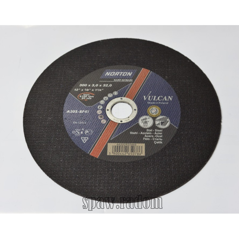 Tarcza do cięcia metalu Vulcan 300 x 3.0 x 32.0 NORTON (N0031)