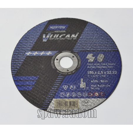 Tarcza do cięcia metal/inox Vulcan 180x2.5x22.23 NORTON (N0053)