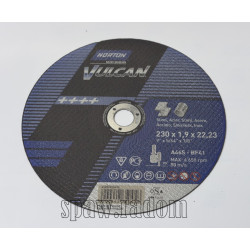 Tarcza do cięcia metal/inox Vulcan 230x1.9x22.23 NORTON (N0054)