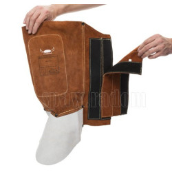 15cm skórzane przedłużenie z dwoiny bydlęcej dla nagolennika spawalniczego (W0099) - Lava Brown (W0100)