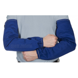 Niebieskie, trudnopalne, bawełniane rękawy spawalnicze Fire Fox 52cm (W0050)