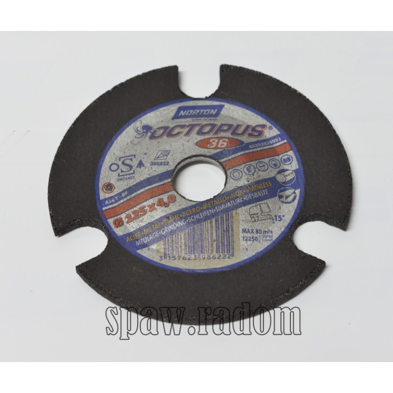 Tarcza do szlifowania metal/inox 125x4.0x22.23 Octopus NORTON (N0058)