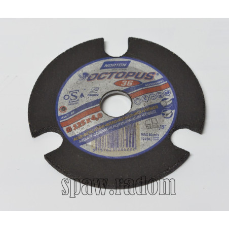 Tarcza do szlifowania metal/inox 125x4.0x22.23 Octopus NORTON (N0058)