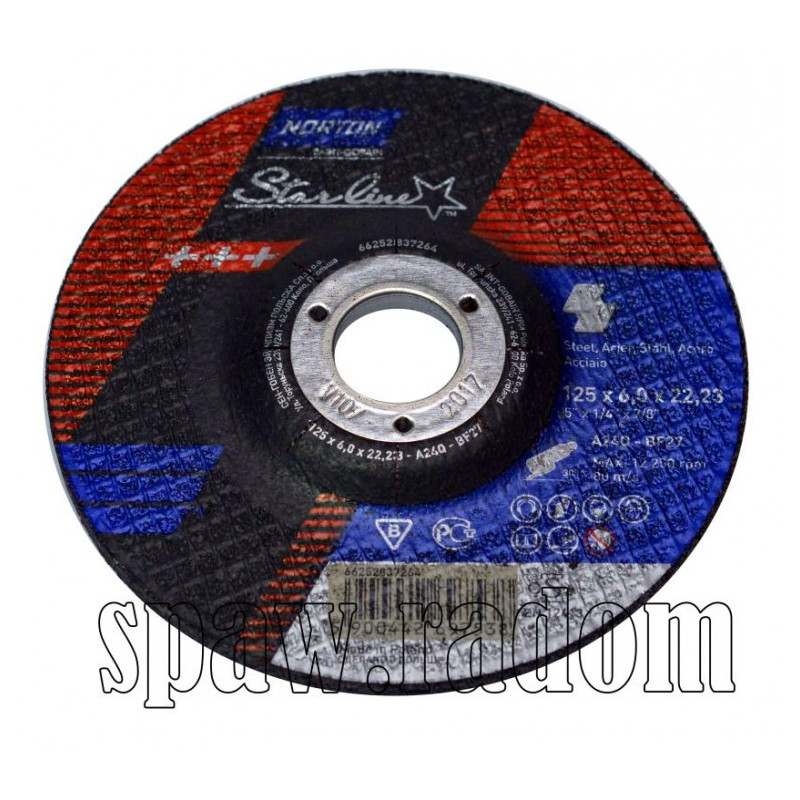 Tarcza do szlifowania metalu Starline 125x6.4x22.23 NORTON (N0029)