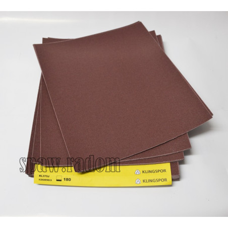 Płótno ścierne w arkuszu 280x230 KL 375 J metal/drewno KLINGSPOR