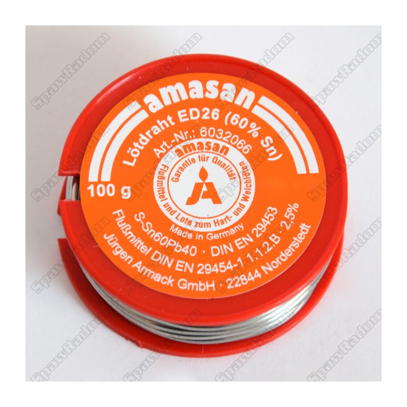 Cyna z topnikiem do lutowania ED26 (drut) fi 2,0/ 100g (AM7910)