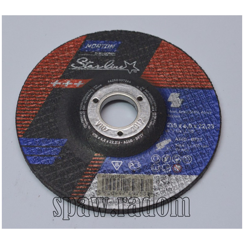 Tarcza do szlifowania metalu Starline 230x6.0x22.23 NORTON (N0030)