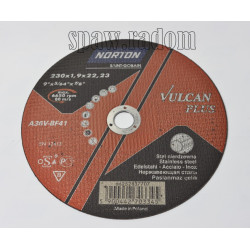 Tarcza do cięcia inox Vulcan Plus 230x1.9x22.23 NORTON (N0067)