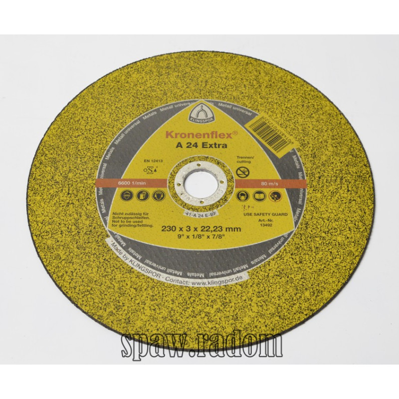 Tarcza do cięcia metalu A24 Extra 230x3,0x22 KLINGSPOR (K0013)