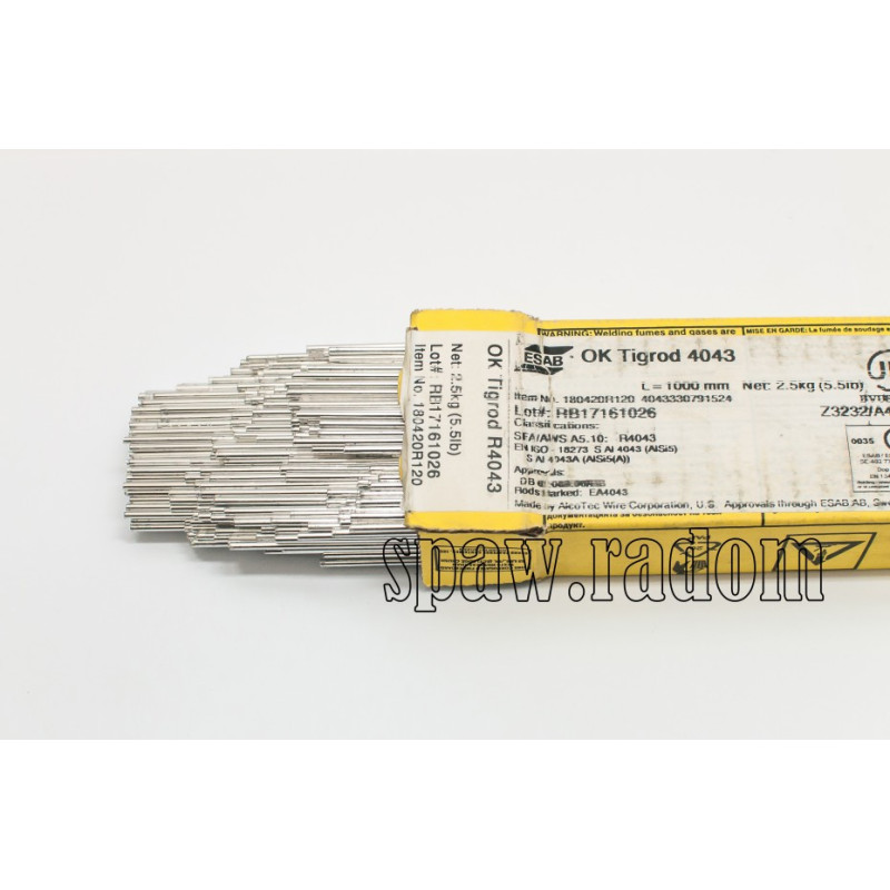 Drut do spawania OK TIGROD 4043 AlSi5 fi 2,0/2,5kg ESAB (ESAB2291) (cena za 1kg)