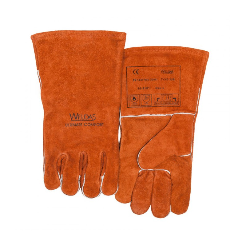 Rękawice spawalnicze do uchwytów MIG oraz elektrodowych czerwone XL (W02333)