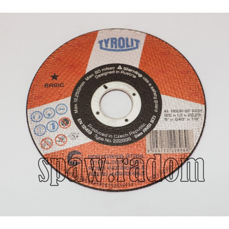 Tarcza do cięcia 125x1,0 inox TYROLIT (T0007)
