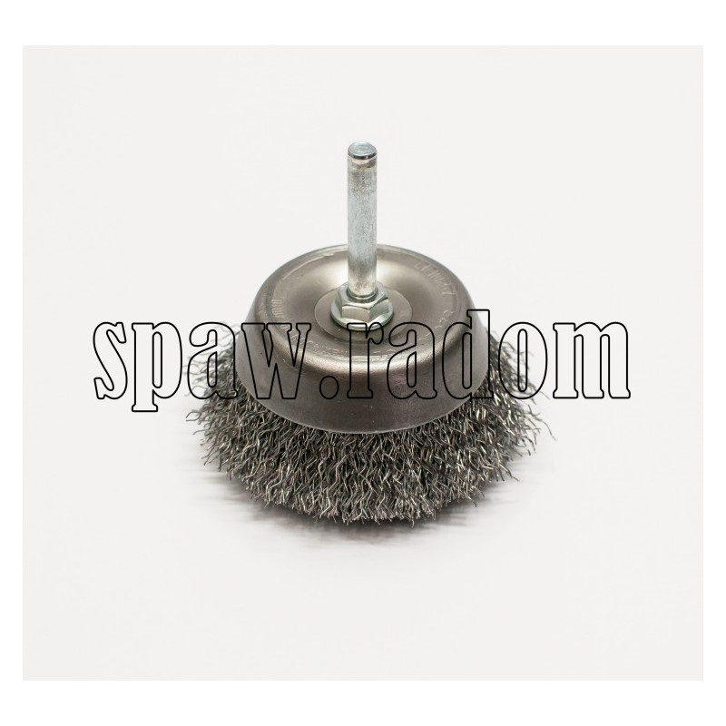 Szczotka doczołowa stalowa fi 60 na trzpieniu fi 6 (S0024)