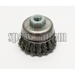 Szczotka doczołowa stalowa fi 75 na gwint M14 (S0027)