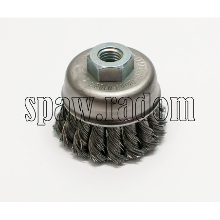 Szczotka doczołowa stalowa fi 75 na gwint M14 (S0027)