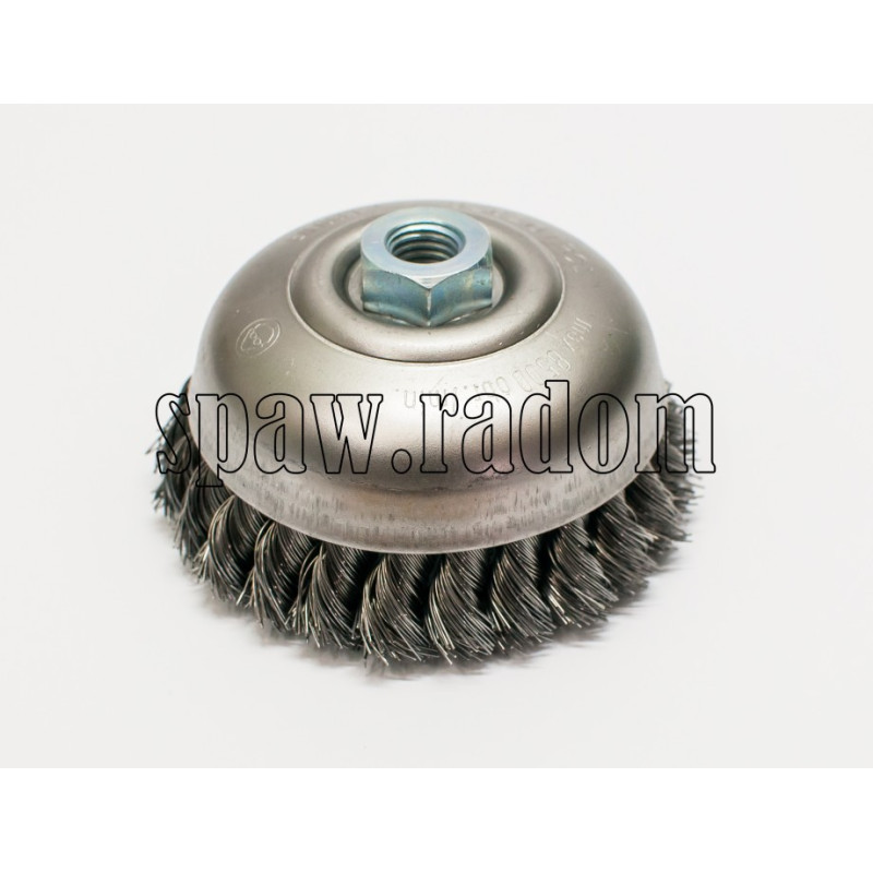 Szczotka doczołowa stalowa fi 100 na gwint M14 (S0031)