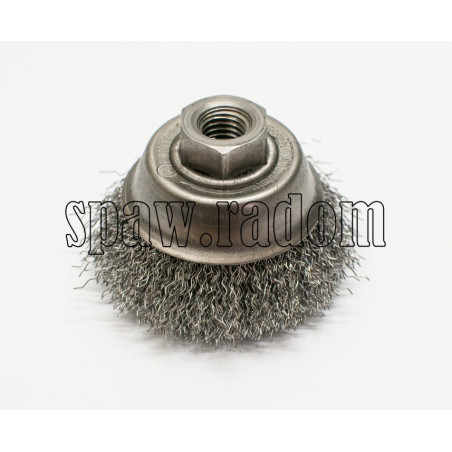 Szczotka doczołowa stalowa fi 70 na gwint M14 (S0007)