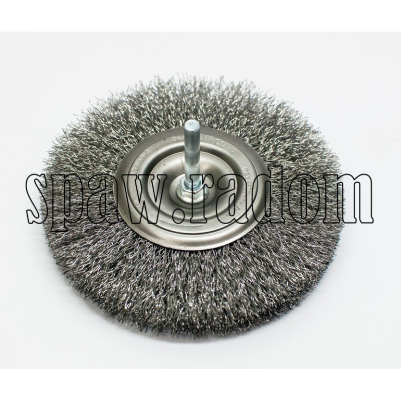 Szczotka tarczowa stalowa fi 120 na trzpieniu fi 6 (S0017)