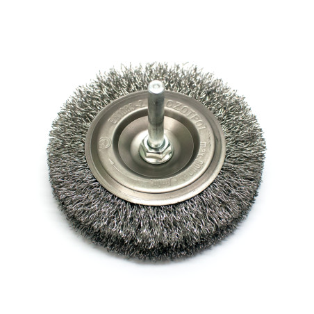 Szczotka tarczowa stalowa fi 80 na trzpieniu fi 6 (S0015)