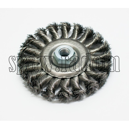 Szczotka tarczowa stalowa fi 120 z gwintem M14 (S0019)