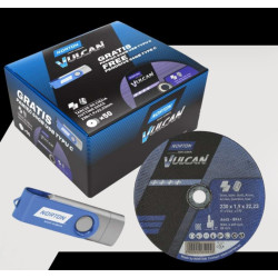 Tarcza do cięcia metal/inox Vulcan 230x1.9x22.23 (zestaw 50szt. + pamieć USB C 64GB) NORTON (N9366)