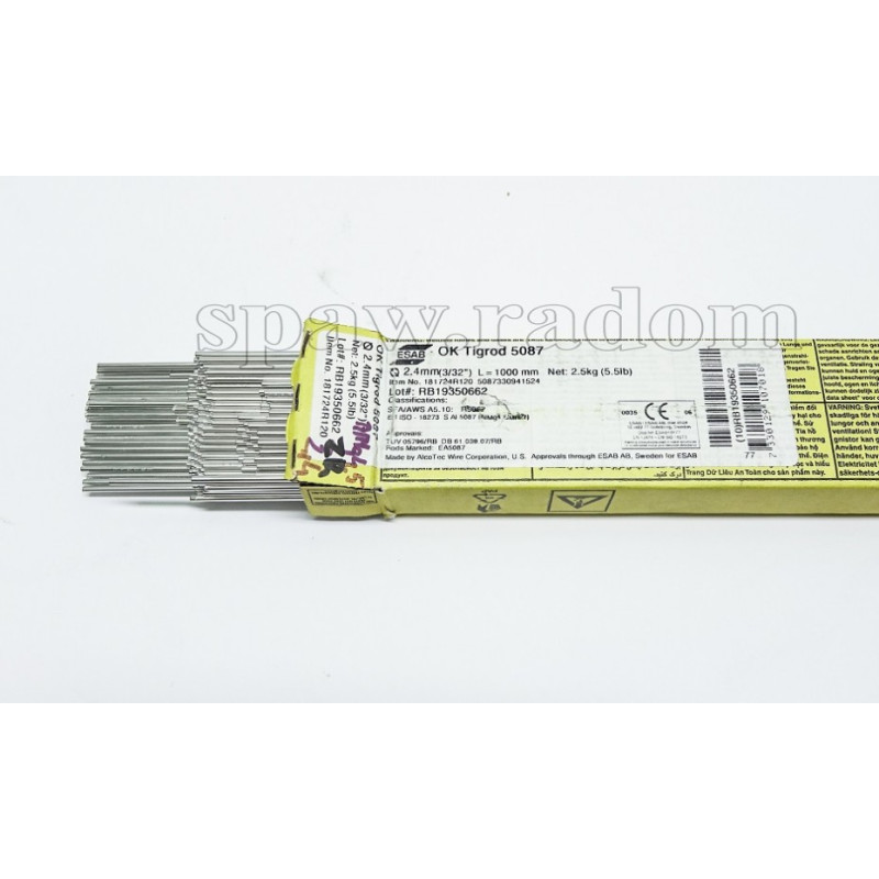 Drut do spawania OK TIGROD 5087 AlMg4,5MnZr fi 2,4/2,5kg ESAB (ESAB6355) (cena za 1kg)