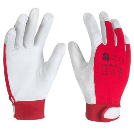 Rękawice robocze wzmocnione skórą COPER TEC RED nr 8 (IM6658)