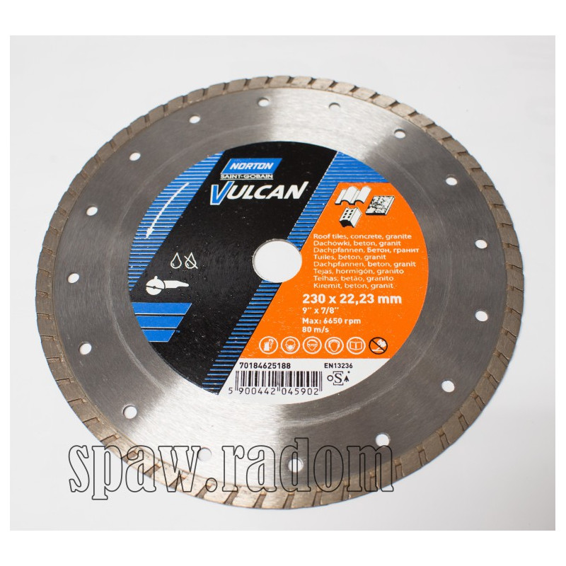 Tarcza diamentowa Vulcan Jet 230 x 22,23 NORTON (N0101)