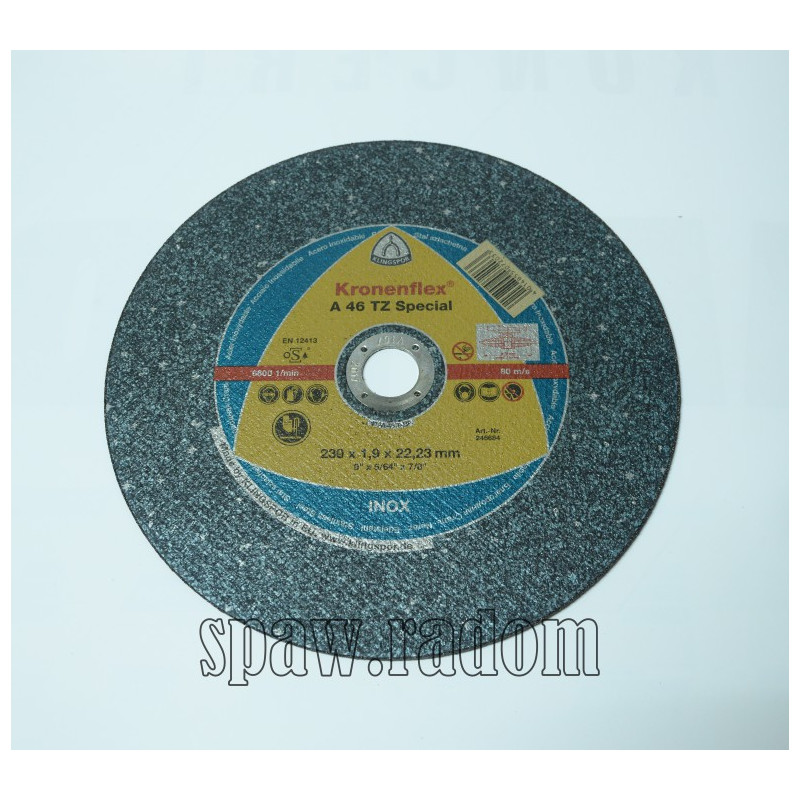 Tarcze do cięcia inox A46TZ Special 230x1,9x22,2 KLINGSPOR (K0024)