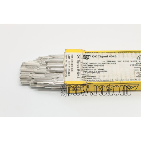 Drut do spawania OK TIGROD 4043 AlSi5 fi 1,6/2,5kg ESAB (ESAB2290) (cena za 1kg)