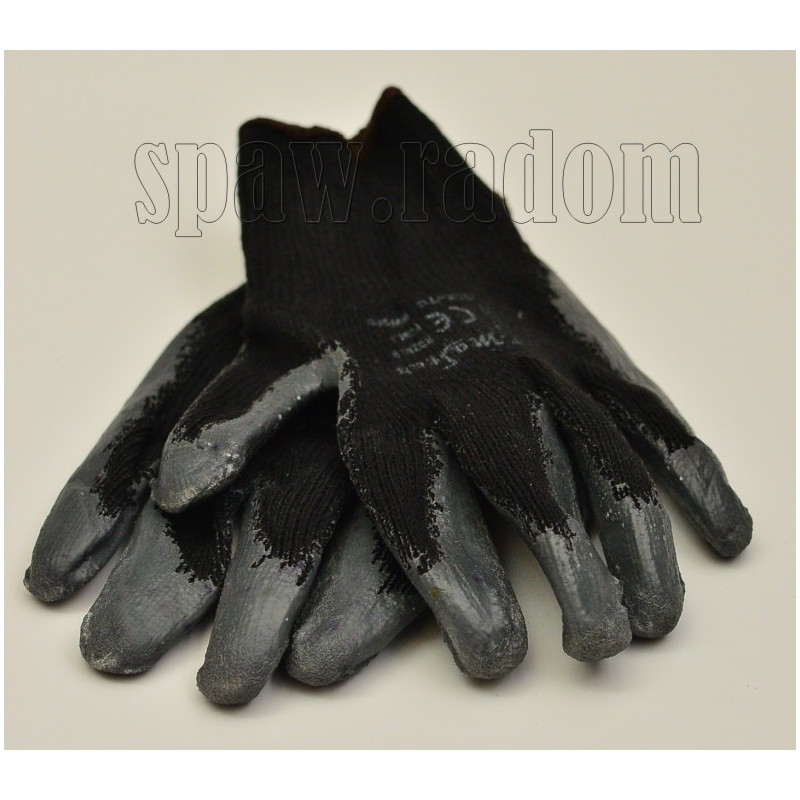 Rękawice robocze dziane bawełniane powlekane latexem nr 9 (W0465)