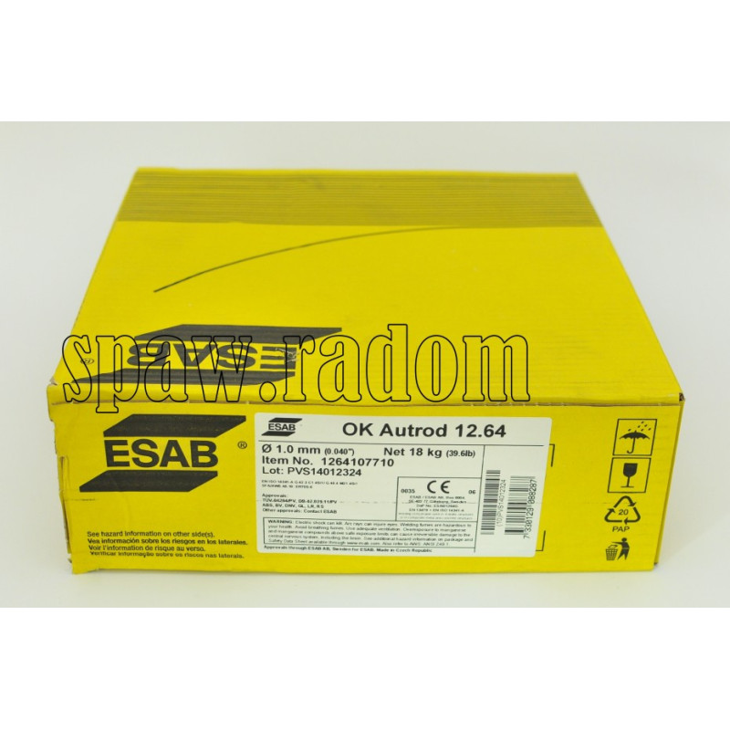 Drut do spawania SG3 OK AUTROD 12.64 1,0/18kg ESAB (ESAB6415)