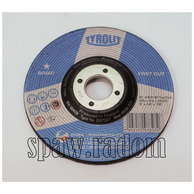 Tarcza do szlifowania 125x6,0 metal/inox TYROLIT (T0006)