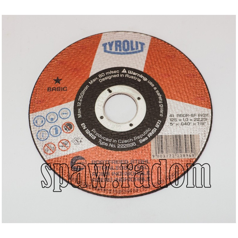 Tarcza do cięcia 125x1,0 inox TYROLIT (T0007)