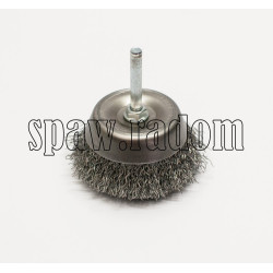 Szczotka doczołowa stalowa fi 60 na trzpieniu fi 6 (S0024)