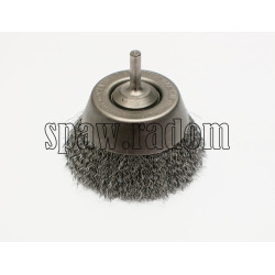 Szczotka doczołowa stalowa fi 80 na trzpieniu fi 6 (S0025)