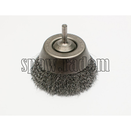 Szczotka doczołowa stalowa fi 80 na trzpieniu fi 6 (S0025)