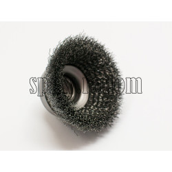 Szczotka doczołowa stalowa fi 80 na trzpieniu fi 6 (S0025)