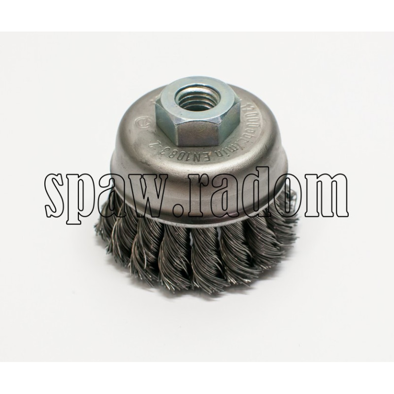 Szczotka doczołowa stalowa fi 75 na gwint M14 (S0027)