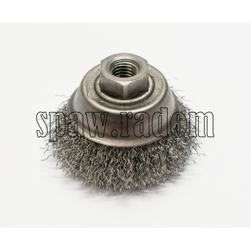 Szczotka doczołowa stalowa fi 70 na gwint M14 (S0007)