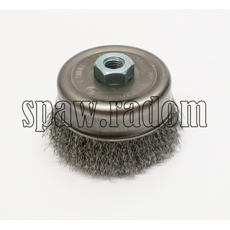 Szczotka doczołowa stalowa fi 80 na gwint M14 (S0008)