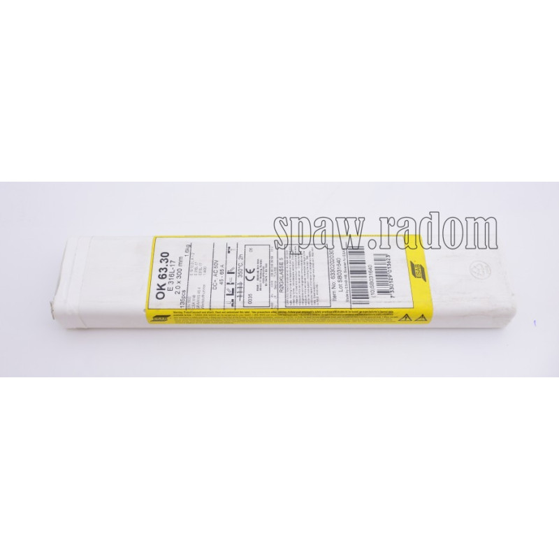 Elektroda OK 63.30 (316L) fi 2,0 x 300mm/135szt/1,6kg ESAB (ESAB1280) (cena za paczkę)