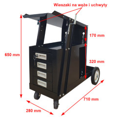 Wózek spawalniczy MIG z szufladami (TEC6482)