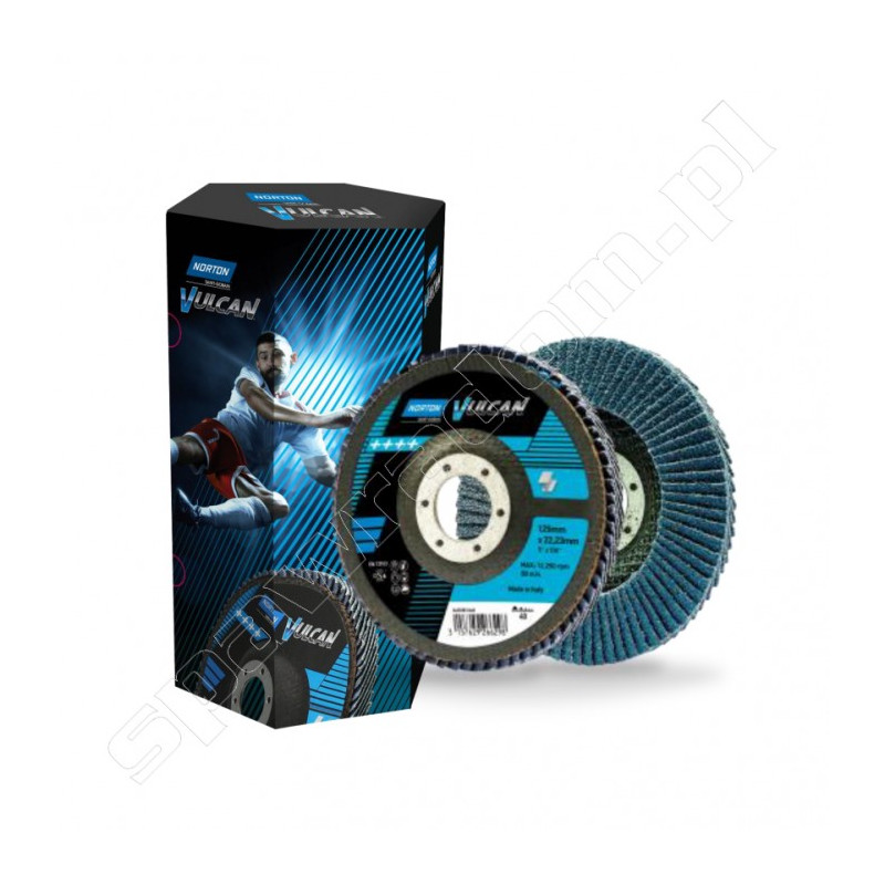 Ściernica lamelkowa cyrkon 125x22 gr 40 (Zestaw 50 szt.) Vulcan NORTON (N6977)